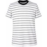 Trender Çizgili Erkek T-Shirt 4039 - Açık Siyah - Beyaz - M