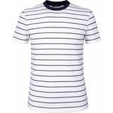 Trender Çizgili Erkek T-Shirt 4039 - İndigo - XL