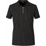 Trender Çizgili Siyah Erkek Polo Yaka T-Shirt Zartem