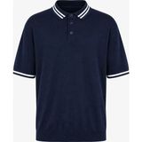 Trender Düğmeli Beyaz-Lacivert Erkek Polo Yaka T-Shirt 17351 - Beyaz - Lacivert