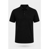 Trender Düğmeli Siyah Erkek Polo Yaka T-Shirt 4049