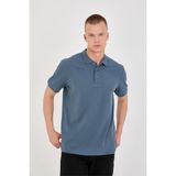 Trender Düz Pike Polo Yaka Erkek T-Shirt 2127 Petrol - M