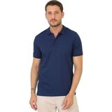 Trender Düz Pike Polo Yaka Likralı Erkek T-Shirt 2061 Lacivert - 04L-Lacivert - XL
