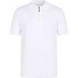 Trender Düz Yarım Fermuarlı Beyaz Erkek Polo Yaka T-Shirt 16357-15965