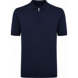 Trender Düz Yarım Fermuarlı Lacivert Erkek Polo Yaka T-Shirt 16357-15965