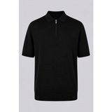 Trender Düz Yarım Fermuarlı Siyah Erkek Polo Yaka T-Shirt 16357-15965 - XL