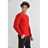Trender Erkek Kazak Kırmızı 6617 Sosis O Yaka - 2XL