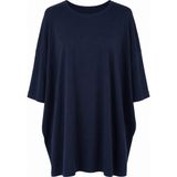 Trender Fit Battal Bisiklet Yaka Lacivert Erkek T-Shirt 221 - 6XL