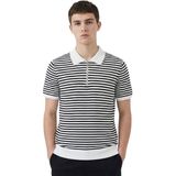 Trender Gipeli Waffle Yarım Fermuarlı Çizgili Erkek T-Shirt 4055 Siyah