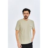 Trender Modelli Cepli O Yaka Erkek T-Shirt 2351-1 Taş - XL