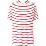 Trender O Yaka Çizgili Cepli Kırmızı Erkek T-Shirt 4057