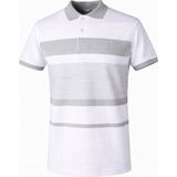 Trender Ringelli Erkek Polo Yaka T-Shirt 352 - Açık Yeşil - Beyaz