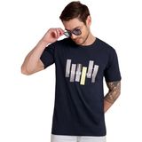 Trender Sky O Yaka Baskılı Erkek T-Shirt Star Lacivert - 04L-Lacivert - 2XL