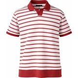Trender Yakalı Çizgli Erkek T-Shirt 4045 Gül-Ekru Çizgili - XL
