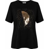 Trender Yaprak Baskı Siyah Erkek T-Shirt 26YDT1000095 - 2XL