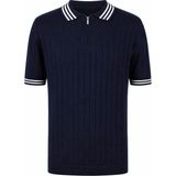 Trender Yarım Fermuarlı Beyaz-Lacivert Erkek Polo Yaka T-Shirt 17434 - Beyaz - Lacivert
