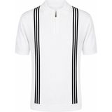 Trender Yarım Fermuarlı Beyaz-Lacivert Erkek Polo Yaka T-Shirt 17439 - Beyaz - Lacivert - XL