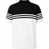Trender Yarım Fermuarlı Siyah - Beyaz Erkek Polo Yaka T-Shirt 17406 - Açık Siyah - Beyaz - XL