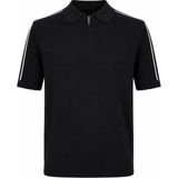 Trender Yarım Fermuarlı Siyah - Beyaz Erkek Polo Yaka T-Shirt 17433 - Açık Siyah - Beyaz - XL