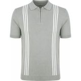 Trender Yarım Fermuarlı Yeşil - Beyaz Erkek Polo Yaka T-Shirt 17439 - Açık Yeşil - Beyaz - 2XL