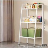 Trendesk 3 Katlı Merdiven Kitaplık Metal Çerçeve Açık Raf Düzenleyici Beyaz Dikey Depolama Rafı 60*110 Cm