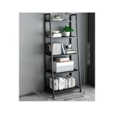 TRENDESK 5 Katlı Merdiven Kitaplık Metal Çerçeve Açık Raf Düzenleyici Siyah Dikey Depolama Rafı 60*150 CM