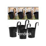 TRENDESK Askılık Ferforje Siyah Saksı Orta Boy 4 Adet
