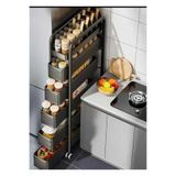 Trendesk Luxora Rack 4 Katlı Siyah Metal Mutfak Düzenleyici & Organizer Sebzelik 7030-Nrm