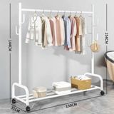 Trendesk Metal Beyaz Portmanto Konfeksiyon Askısı Ayaklı Askılık Elbise Askılığı Tekerlekli 154x150 Cm 1063