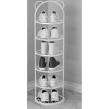 Trendesk Metal Cok Amacli Raf 6 Katli Beyaz Ayakkabilik 105*30*14 Cm