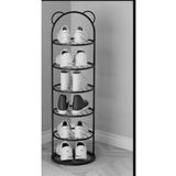 Trendesk Metal Cok Amacli Raf 6 Katli Siyah Ayakkabilik 105*30*14