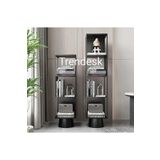 TRENDESK Metal Siyah 3 Katlı Köşe Kitaplık 90-28-28 Cm 1022-Cn