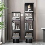 Trendesk Metal Siyah 3 Katlı Köşe Kitaplık 90-28-28 Cm