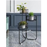 Trendesk Modern 3 Katli Metal Siyah Ciceklik Saksi Standi Saksilik