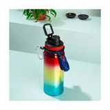 Trendexa 1395-3 Paslanmaz Çelik Sızdırmaz Çift Katmanlı Taşıma Askılı Çay ve Kahve Termosu Kırmızı 700 ml - Çok Renkli