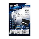 Trendexa 150 mm Mekanik Kumpas 0.02 mm Hassasiyetli Paslanmaz Çelik Verniyerli Kumpas Iç Dış Çap Derinlik Ölçüm Aleti Profesyonel Ölçü Aleti Kutulu - 10 cm