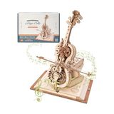 Trendexa AMK63 Ahşap Mekanik 3D Yapboz, Müzik Kutusu ve Çello Model Kiti - Çok Renkli - Standart