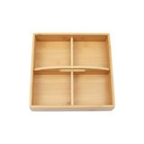 Trendexa Bambu Çok Gözlü Sunum ve Düzenleme Kutusu, 22X22 Cm, Çok Bölmeli Servis Organizeri, Çay-Kahve Ikramlık ve Atıştırmalık Sunum Tepsisi