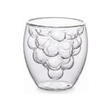 Trendexa Bardak; Borosilikat Çift Cidarlı Üzüm Şekilli, Isıya Dayanıklı 230 ml Şeffaf Modern Tasarım, Kahve ve Çay Soğuk Içecek ve Ev Kafe Restoran Sunumları Için Premium Dekoratif Cam Bardak