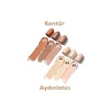 Trendexa Çift Uçlu Stick Kontür Kapatıcı, 3 Farklı Ton - Renkli