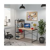 Trendexa CLM108 Ceviz Metal Kitaplıklı Çalışma Masası - Çok Renkli