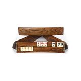 Trendexa Doğal Ahşap Oval Okey Takımı, Olive 101 Oyun Seti - 10 cm - Standart