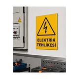 Trendexa Elektrik Tehlikesi Iş Güvenliği Uyarı Levhası, Beyaz, 15 x 20, KARBONNM2046 - Çok Renkli