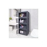Trendexa Gri Plastik Katlanır Banyo ve Mutfak Düzenleyici Dolap, 125X55X33 Cm, 4 Bölmeli, Montaj Gerekli - Çok Renkli