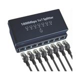 Trendexa Kablo, RJ45 Network Splitter Adapter 1 To 7 1000MBPS Gigabit Ethernet Çoklayıcı 7 Port RJ45 Ağ Bölücü USB Güç Destekli 100 Metreye Kadar Veri Iletimi Network Dağıtıcı | ZR1256 - Çok Renkli