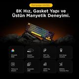 Trendexa Kaisel Siyah/gri/sarı Hot Swap 8000 Hz Gasket Manyetik Rgb Rapid Trigger 128K Scan Rate Q Pbt Keycap Analog Klavye - 0-Bordo