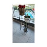 Trendexa Katlanabilir Metal 5'li Saksılık; Siyah, 100 cm Yükseklik, Kurulumsuz Boyalı Dekoratif Bitki Standı - Standart - Çok Renkli