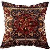 Trendexa Kilim Desenli Çift Taraflı Gizli Fermuarlı Kahverengi Yastık Kılıfı 43 x 43,5591613400450455 - Çok Renkli