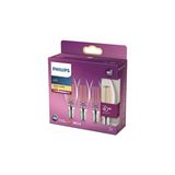 Trendexa LED Classic 40W B35 LED Mum Filament Ampul, 2700K Sarı Işık, E14 Ince Duy, Dim Edilmez, 3'lü Ekopaket - Çok Renkli