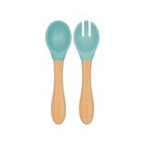 Trendexa Mama Kaşığı + Çatal - Aqua Green - Çok Renkli